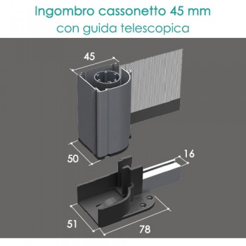 Zanzariera telescopica a rullo per portefinestre | Su misura con guida compensatrice