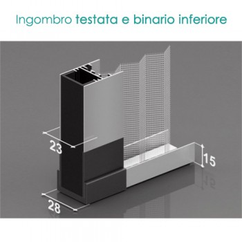 Zanzariera plissettata Mini 1 anta | Ingombro 28 mm e montaggio facile